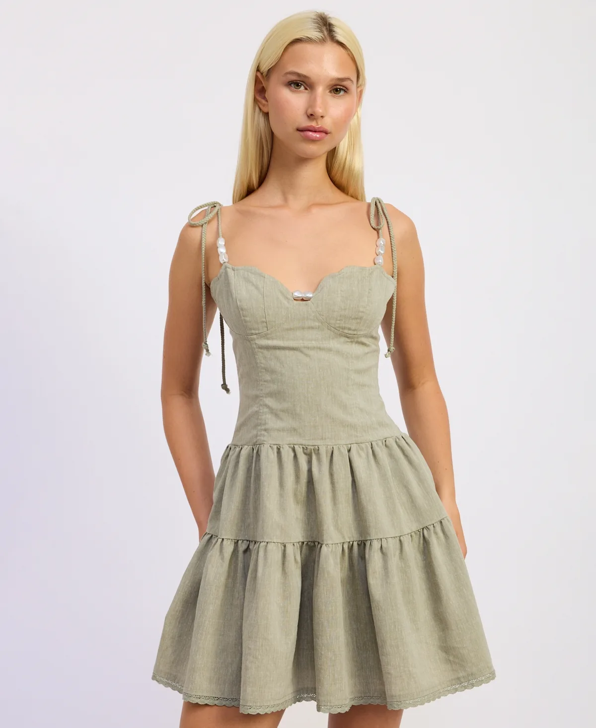 Adele Sleeveless Sweetheart Neck Mini Dress
