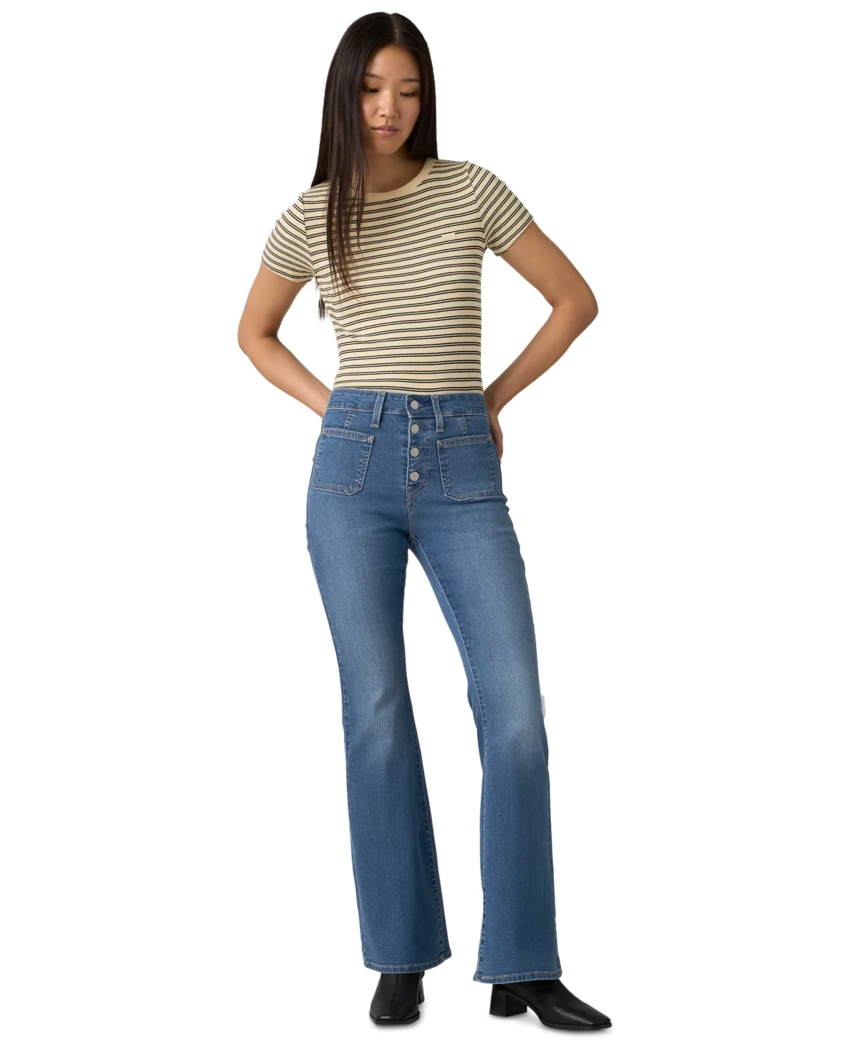 726 Patch Pocket High Rise Slim Fit Flare Jeans by Levi's