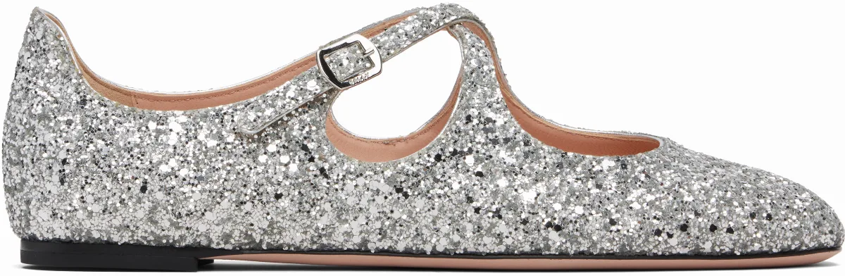 Silver Beliska Ballerina Flats