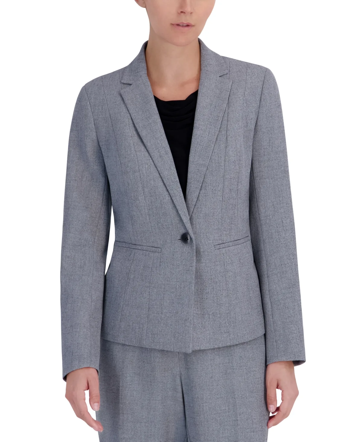 Stretch Crepe One Button Blazer by Kasper