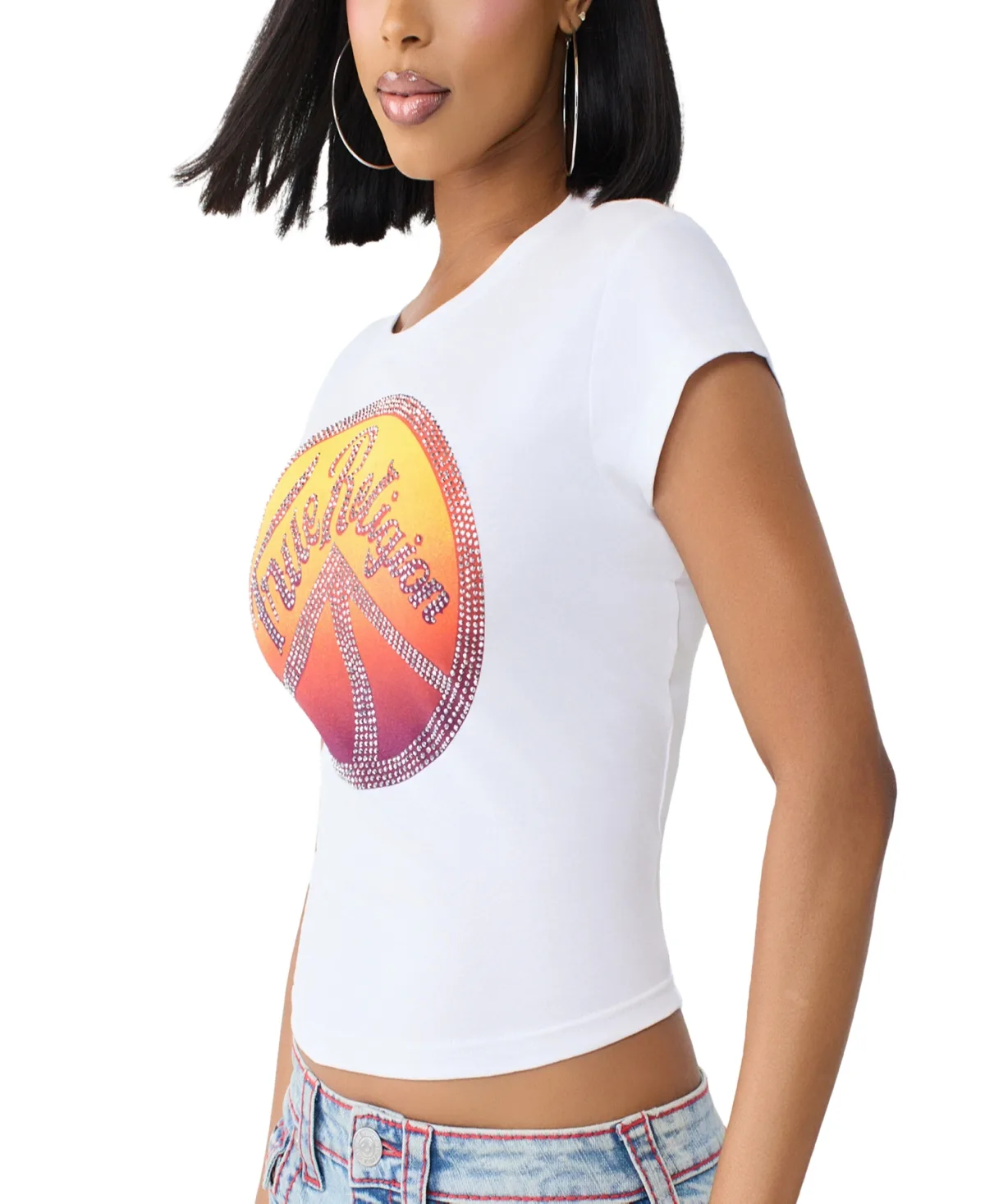 Crystal Peace Sign Baby T-Shirt by True Religion