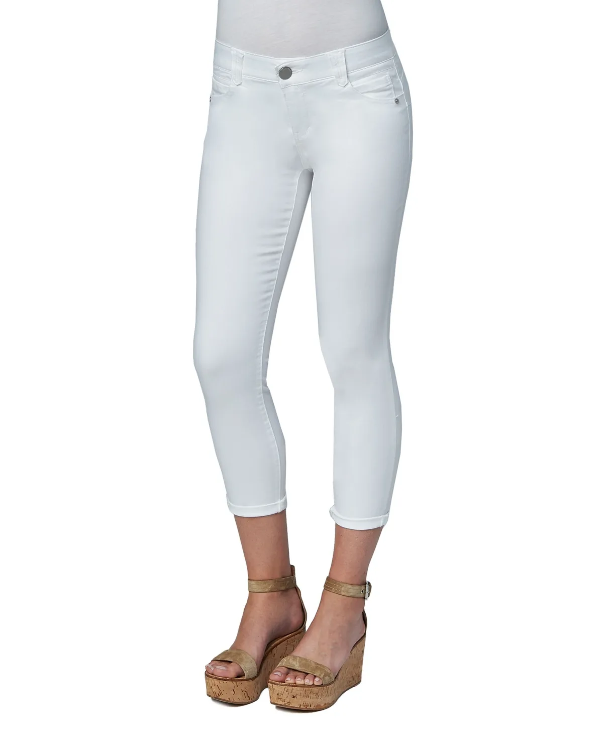 "Ab" Solution High Rise Ankle White Skimmer Jeans by Democracy
