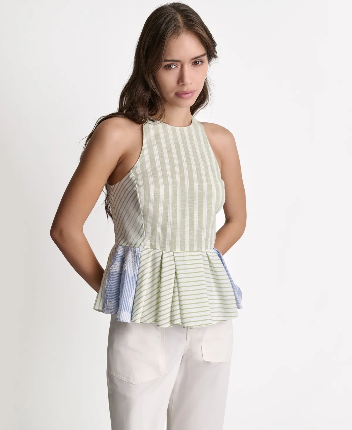 Sleeveless Ruffle Peplum Top by Bcbg