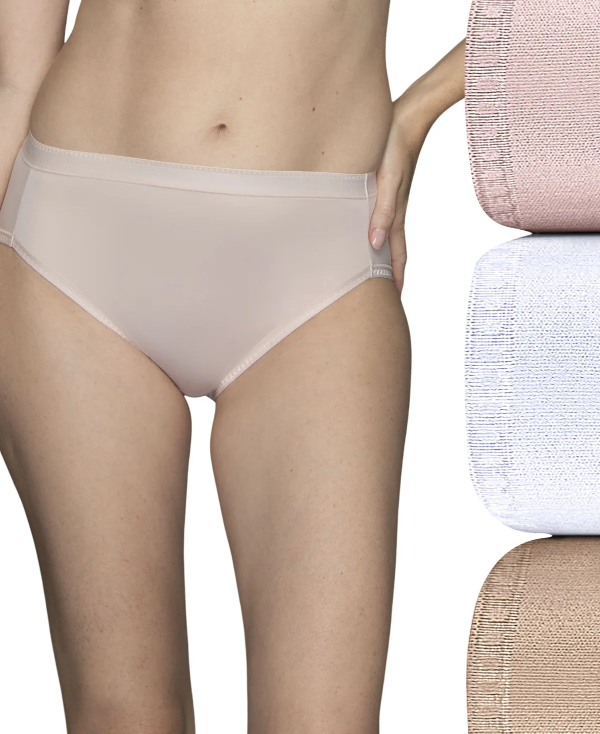 Comfort Where It Counts Hi-Cut Brief, 3-Pack by Vanity Fair Lingerie