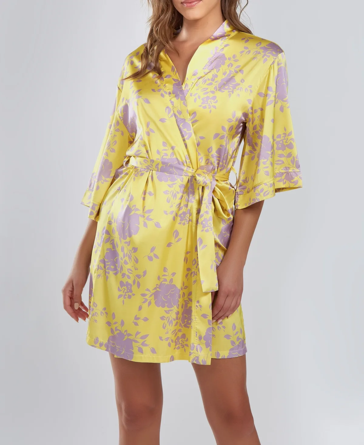 Fiona Satin Print Robe by Icollection