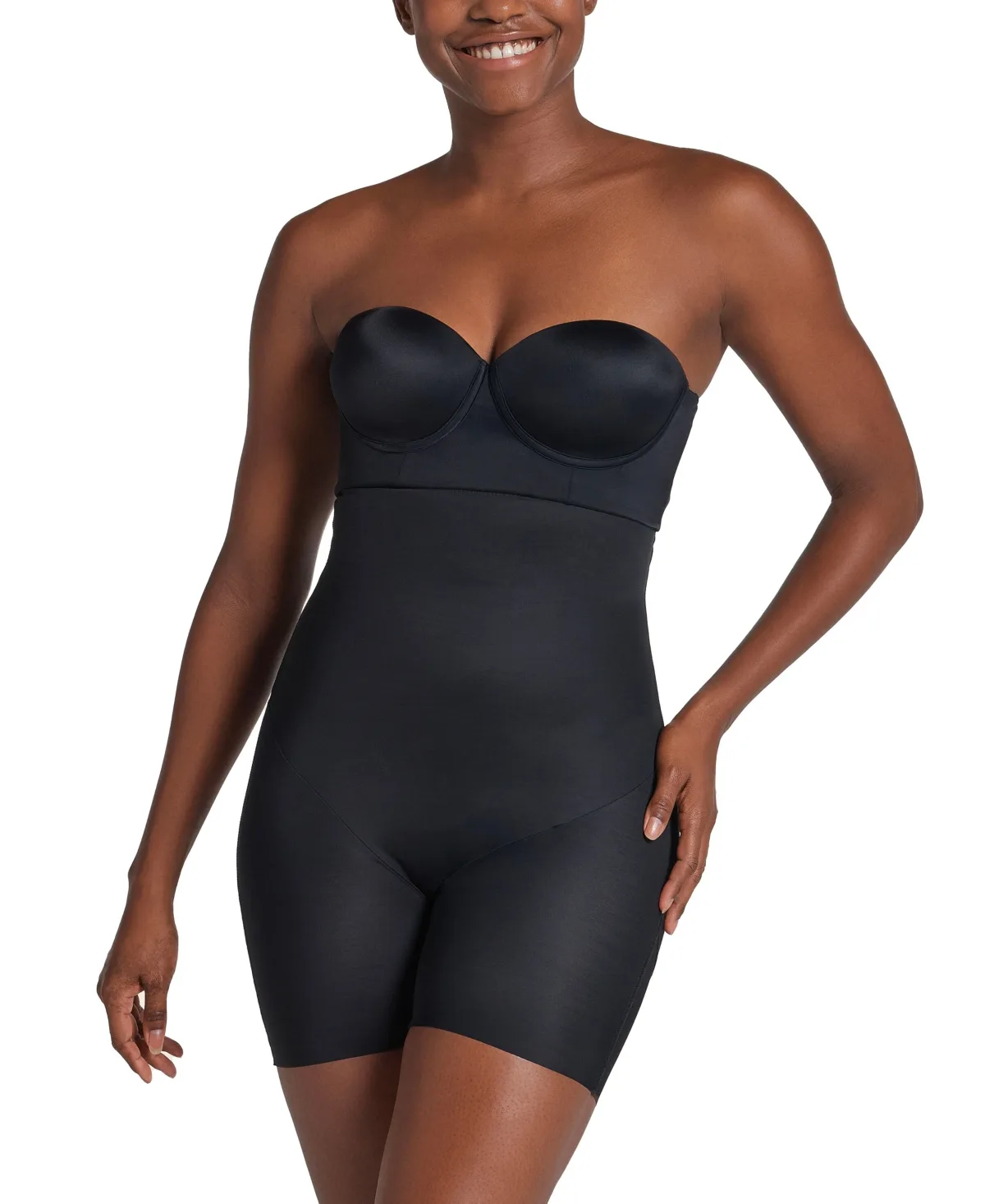 Strapless Sculpting Step-In Body Shaper with Short Bottom by Leonisa