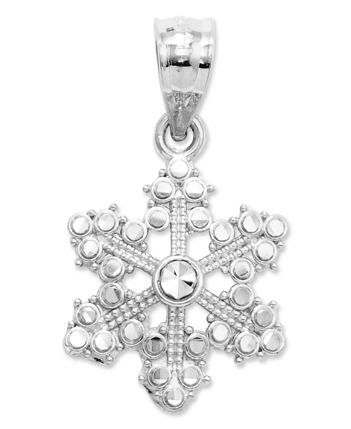 14k White Gold Charm, Snowflake Charm by Macy's