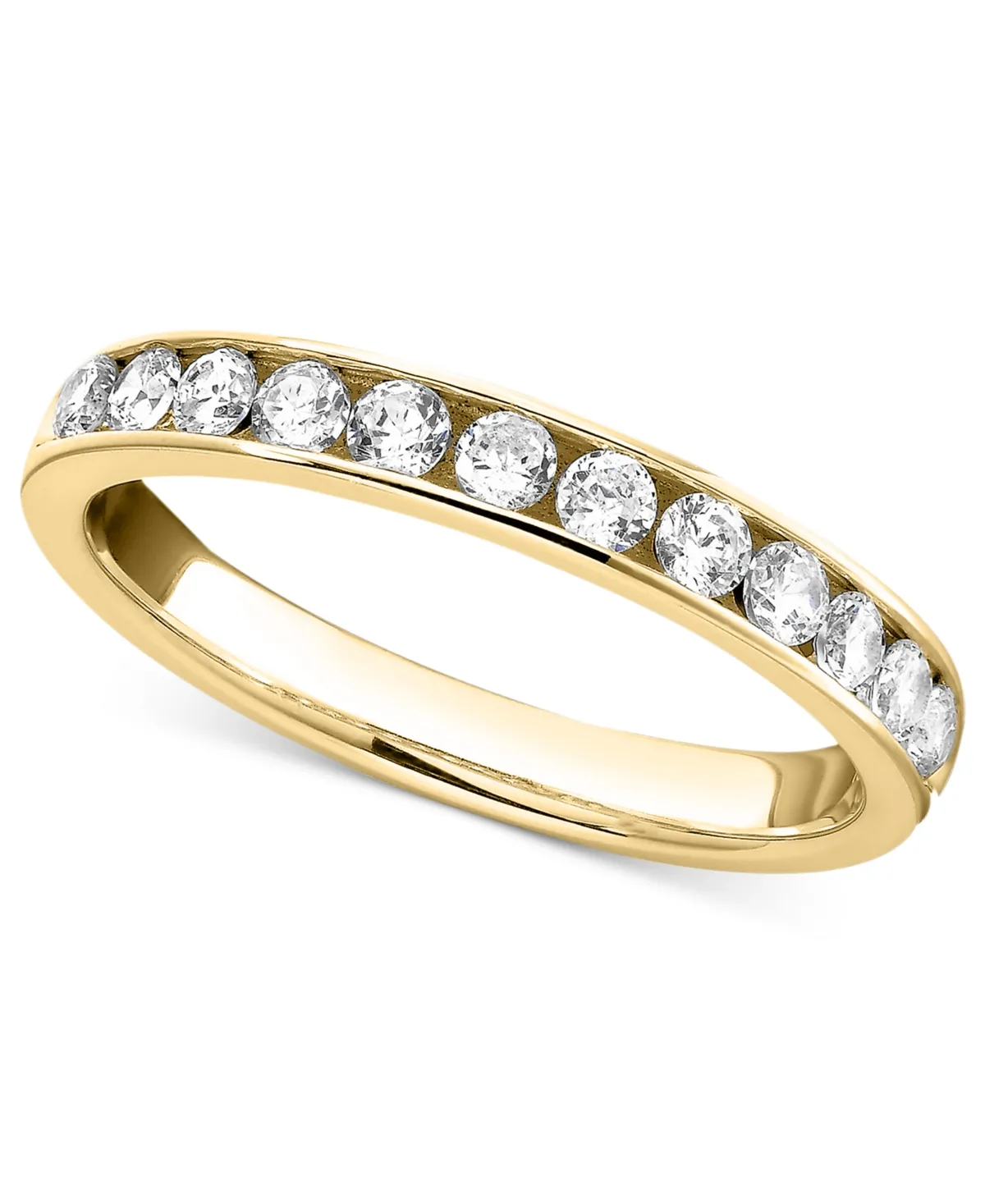 Diamond Channel Band (1/2 ct. t.w.) in 14k White or Yellow Gold by Macy's