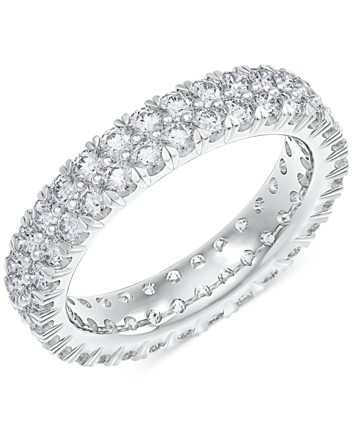 Diamond Double Row Eternity Ring (2 ct. t.w.) in Platinum, 14k White Gold, 14k Gold, or 14k Rose Gold by Macy's