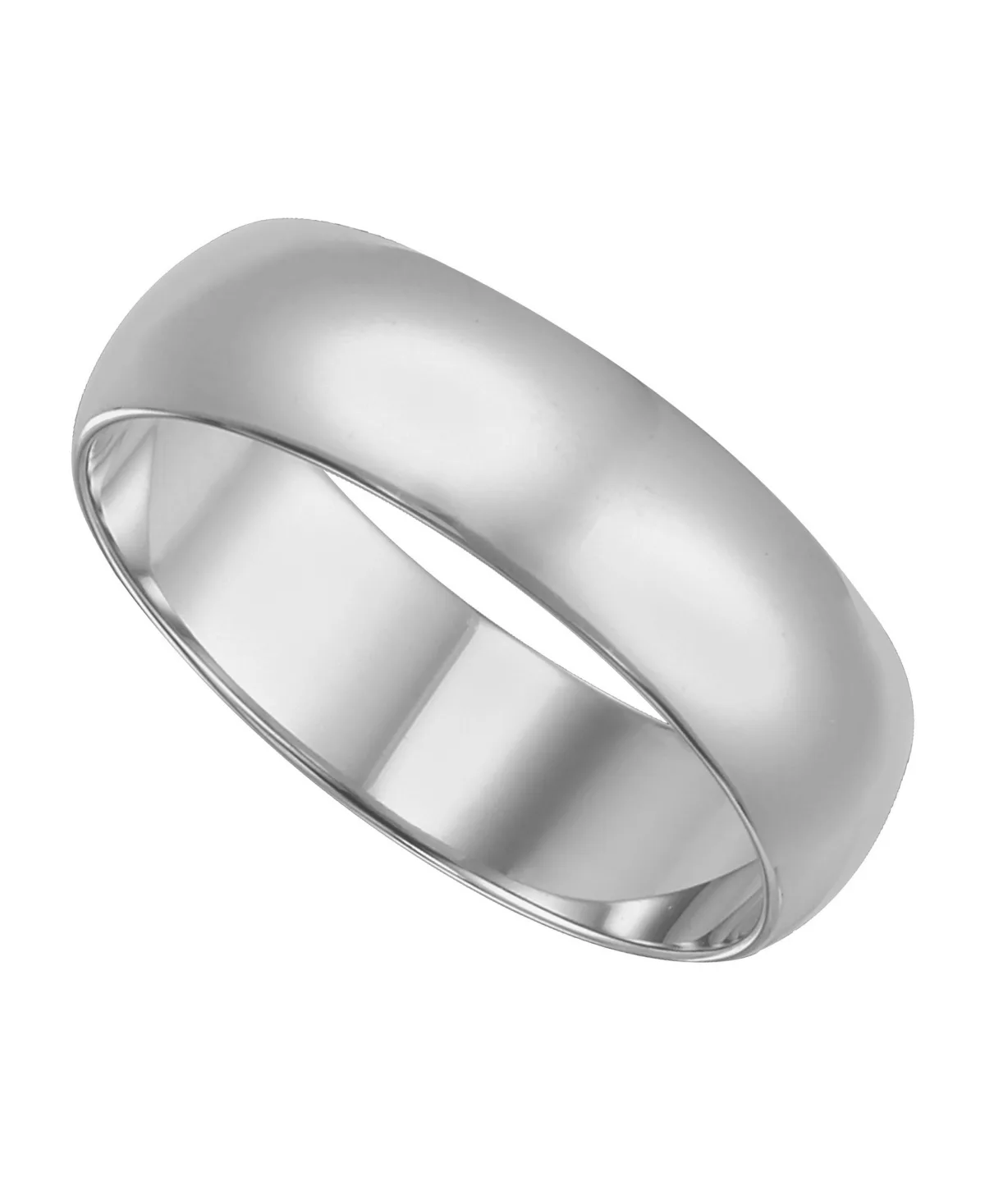 6mm Low Dome Wedding Band Ring in 10k White Gold (also in 10k Yellow Gold) by Macy's