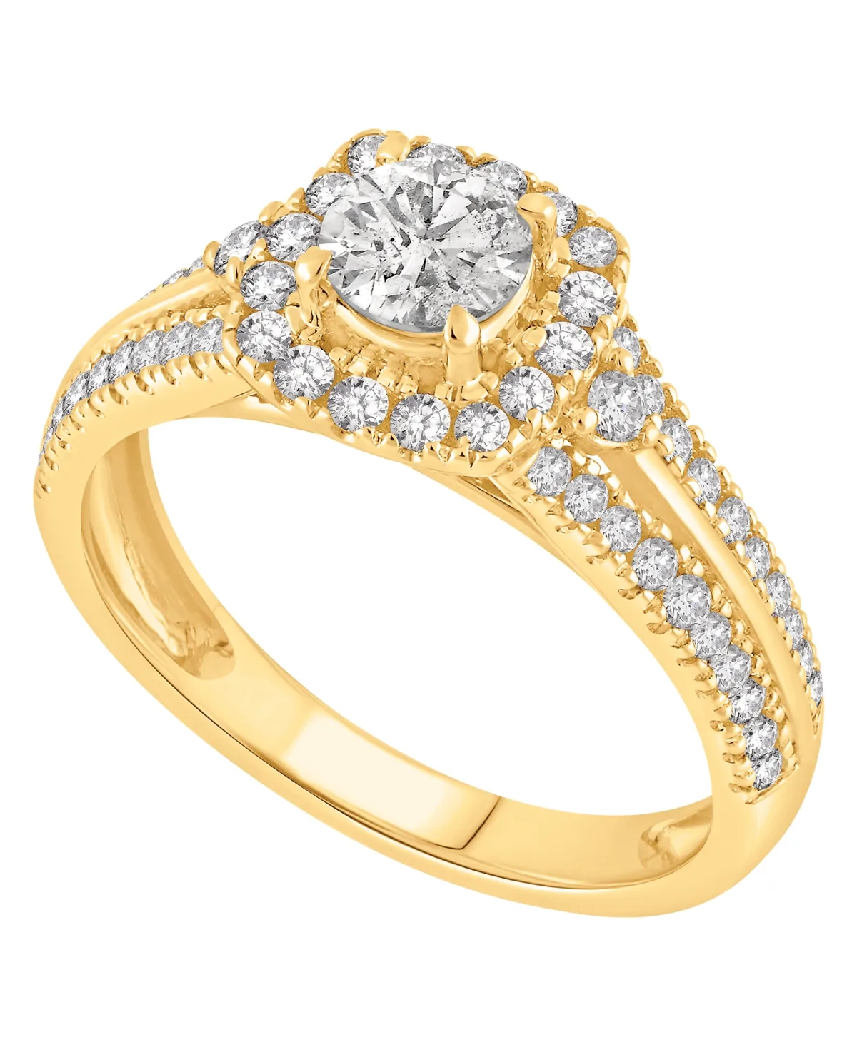 Diamond Halo Engagement Ring (1 ct. t.w.) in 14K Yellow Gold by Macy's