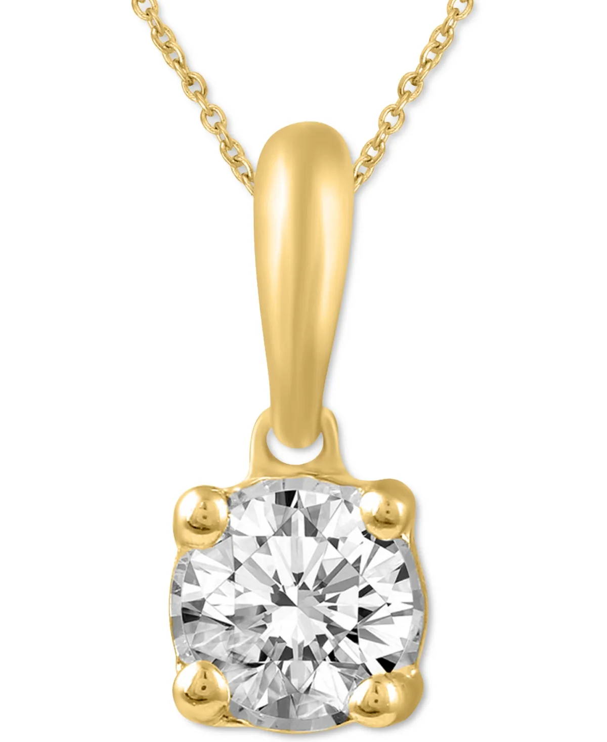 Diamond Solitaire 18" Pendant Necklace (1/5 ct. t.w.) in 14k White, Yellow or Rose Gold by Macy's