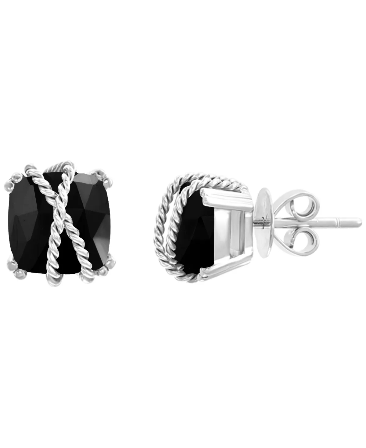 Onyx Earrings in Sterling Silver