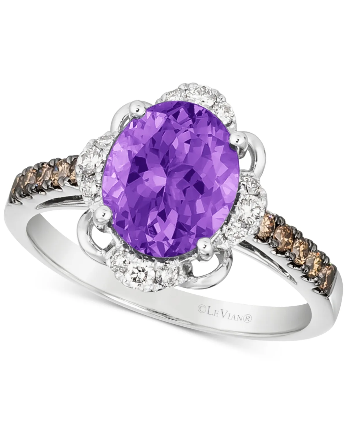 (3 ct. t.w.) & Diamond (3/8 ct. t.w.) Ring in 14k White Gold by Le Vian