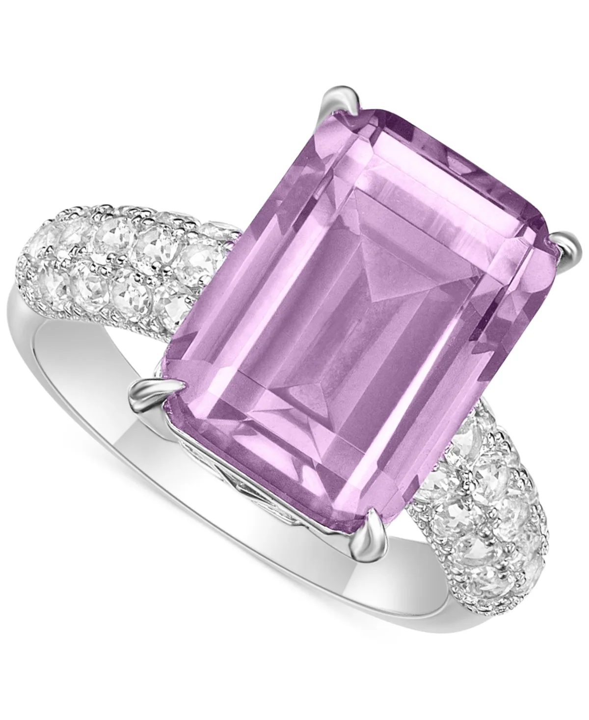 (8 ct. t.w.) & White Topaz (1/3 ct. t.w.) Statement Ring in Rose Gold-Plated Sterling Silver by Macy's