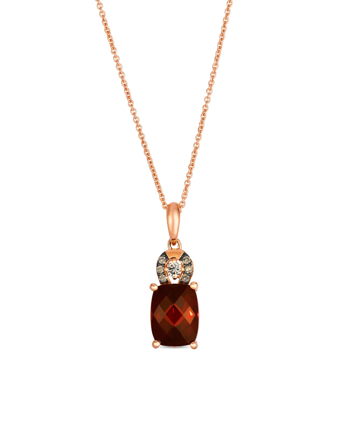 Garnet (2.80 ct. t.w.), Vanilla and Chocolate Diamond Pendant Necklace (0.12 ct. t.w.) in 14k Strawberry Gold by Le Vian