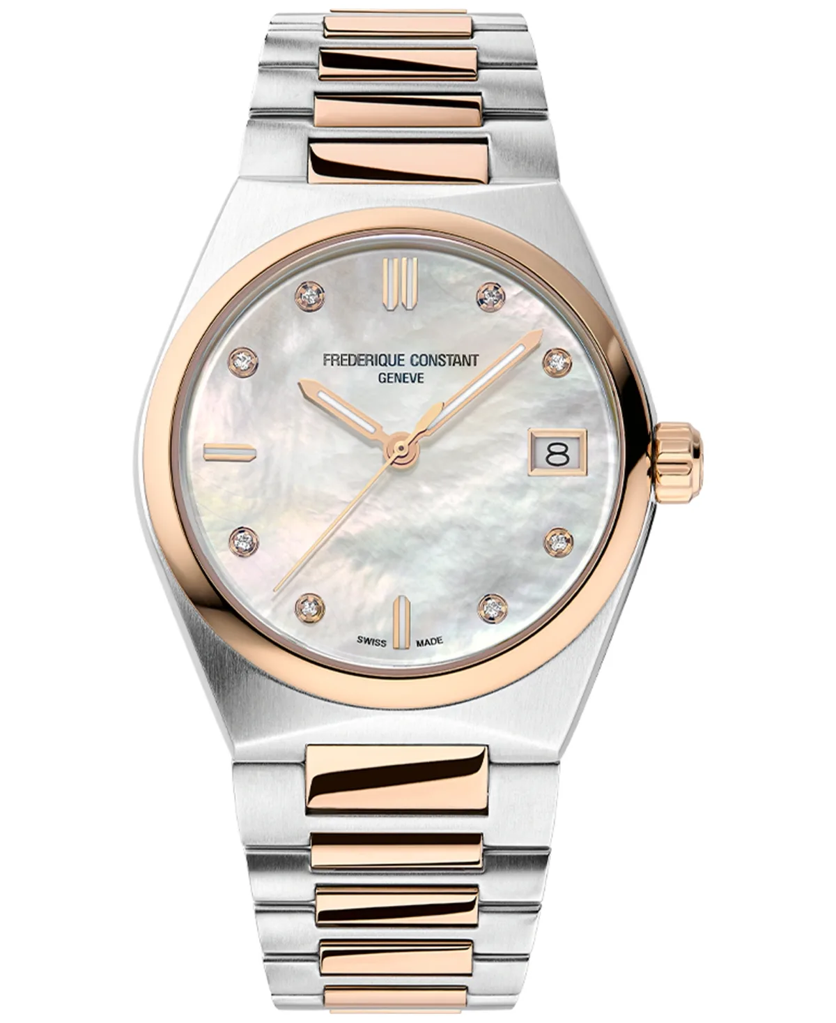 Swiss Highlife Diamond (0.04 ct. t.w.) Two-Tone Stainless Steel Bracelet Watch 31mm by Frederique Constant