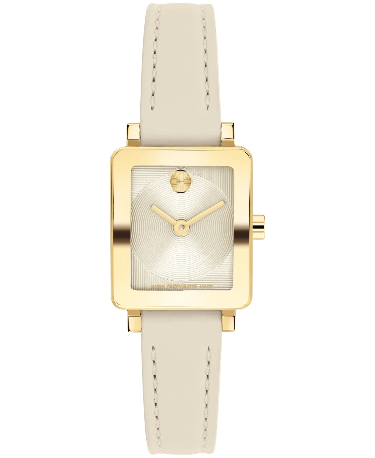Bold Evolution 2.0 Mini Tank Swiss Quartz Chalk Leather Watch, 20x23mm by Movado