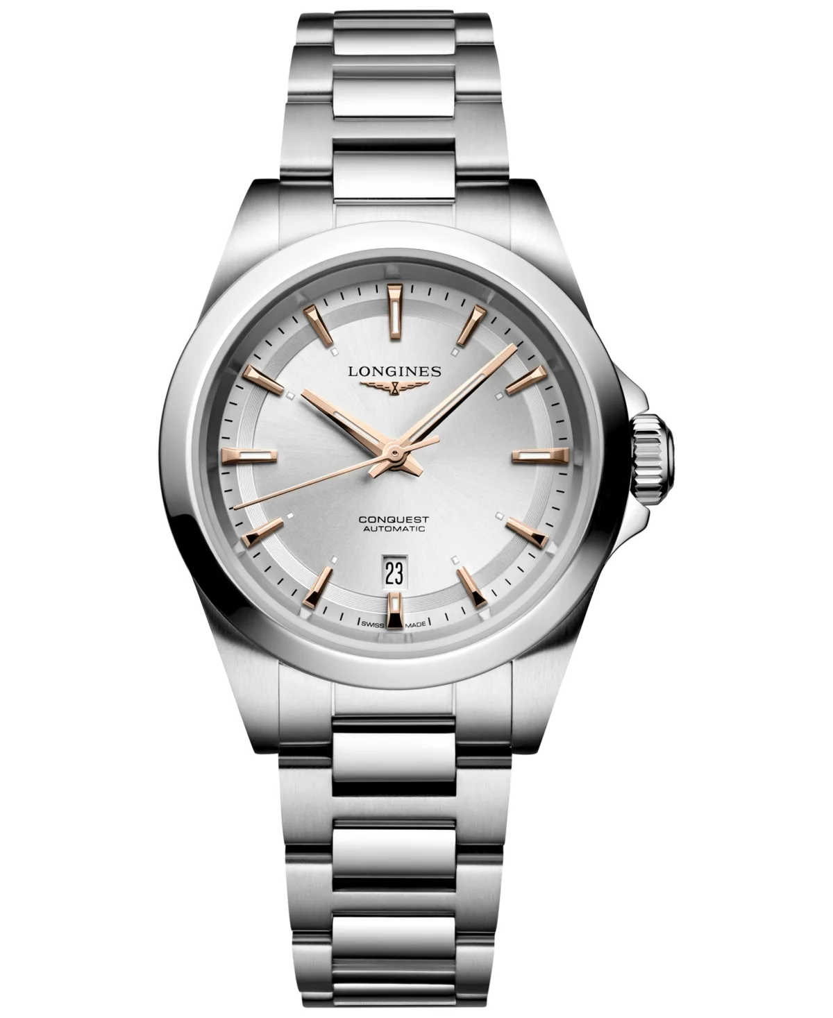Swiss Automatic Conquest Stainless Steel Bracelet Watch 30mm by Longines