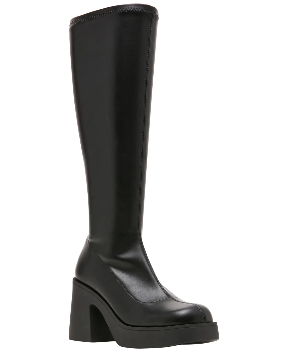 Spy Stretch Knee High Block Heel Boots by Madden Girl