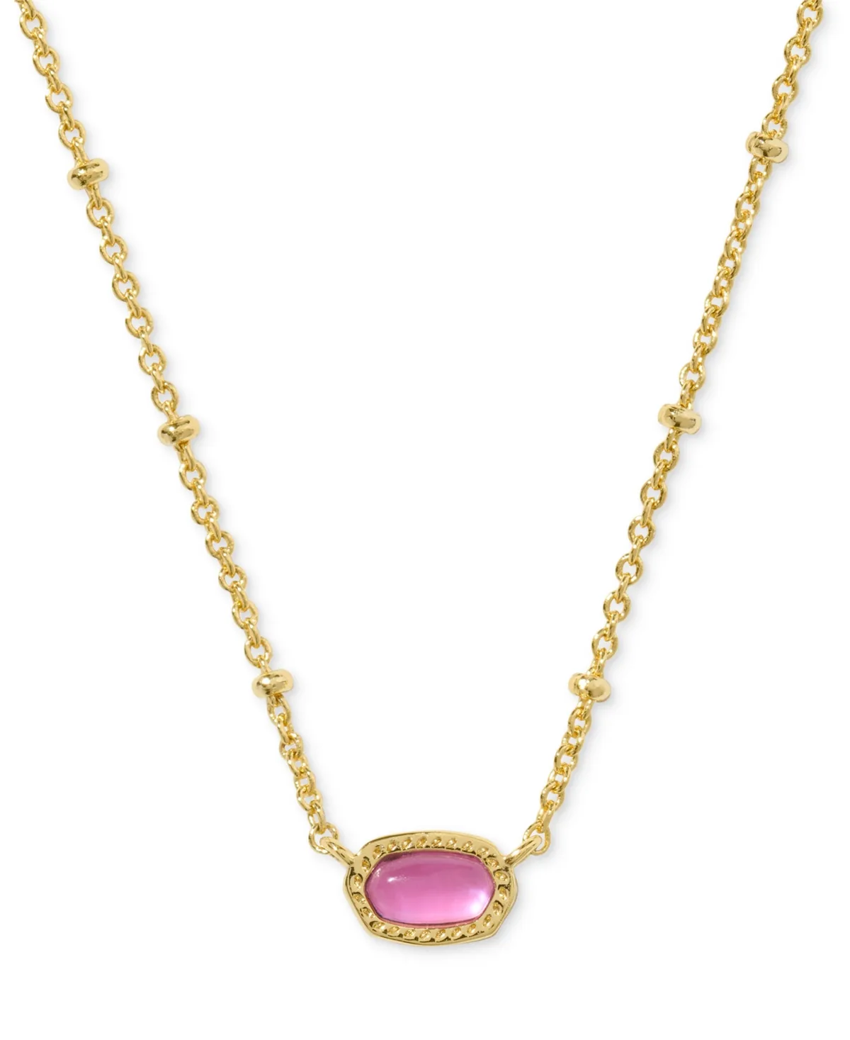 Gold-Tone Mini Elisa Enamel Frame Short Pendant Necklace, 15" + 4" Extender by Kendra Scott