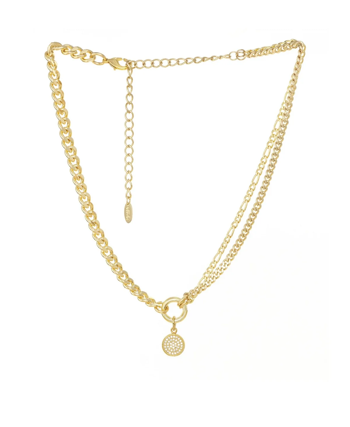 Crystal Disc and Chain Necklace by Ettika