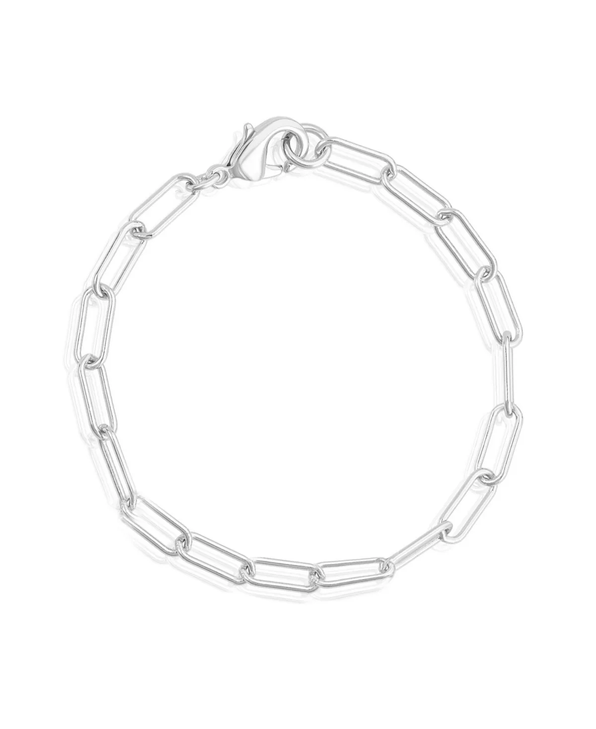 Tarnish Resistant Silver Chunky Paper Clip Chain Bracelet by Adornia