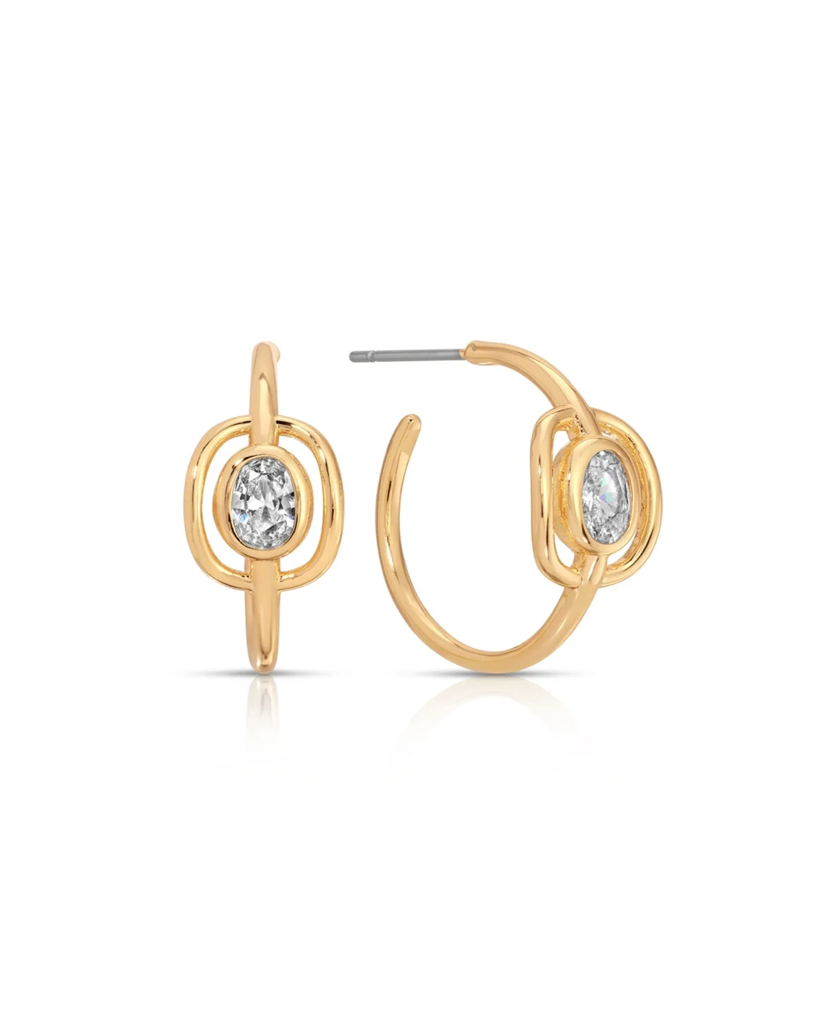 Plated Crystal Cage Hoop Earrings by Ettika