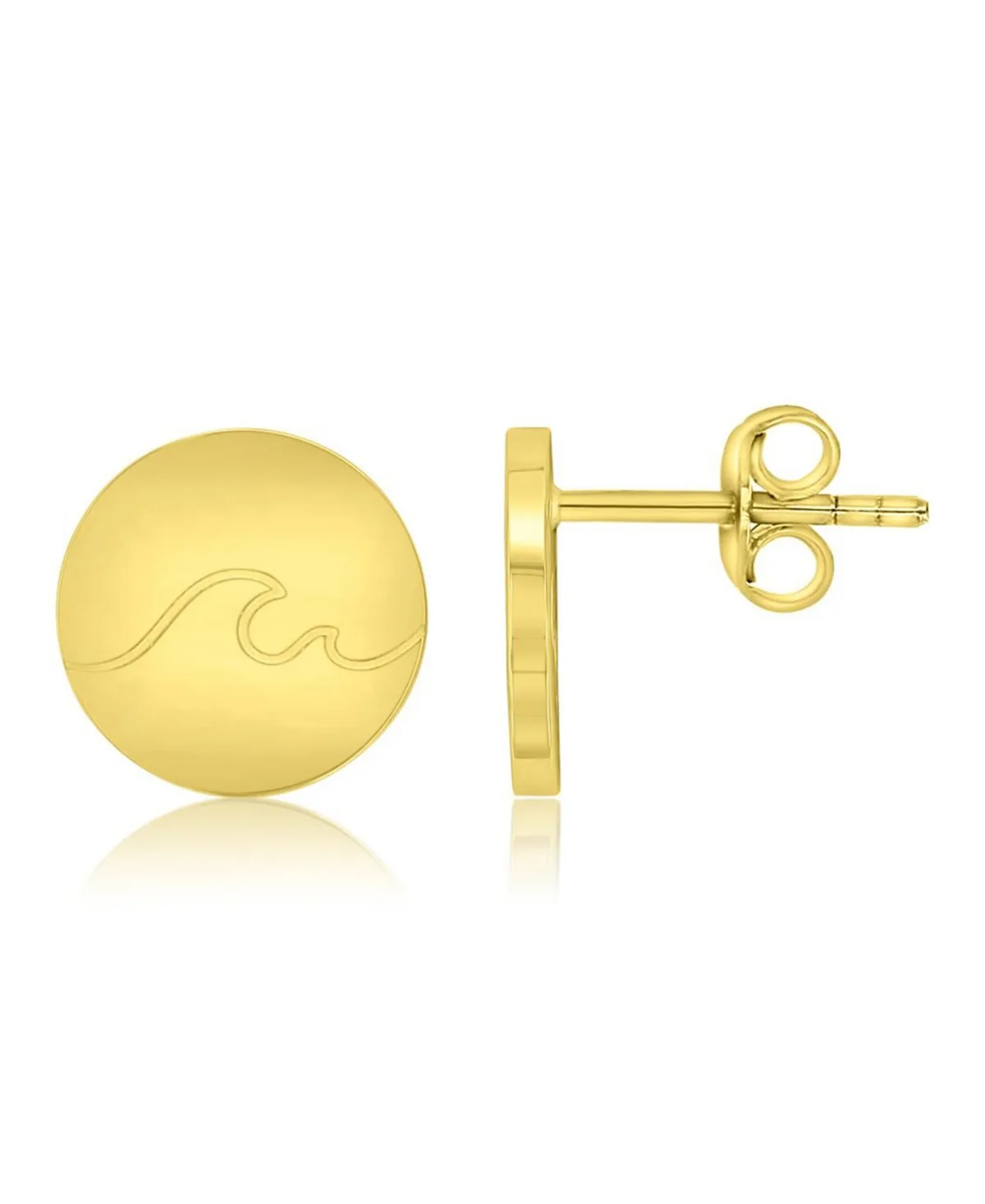 Waterproof Yellow 12mm Heart Wave Stud Earrings by Roxy