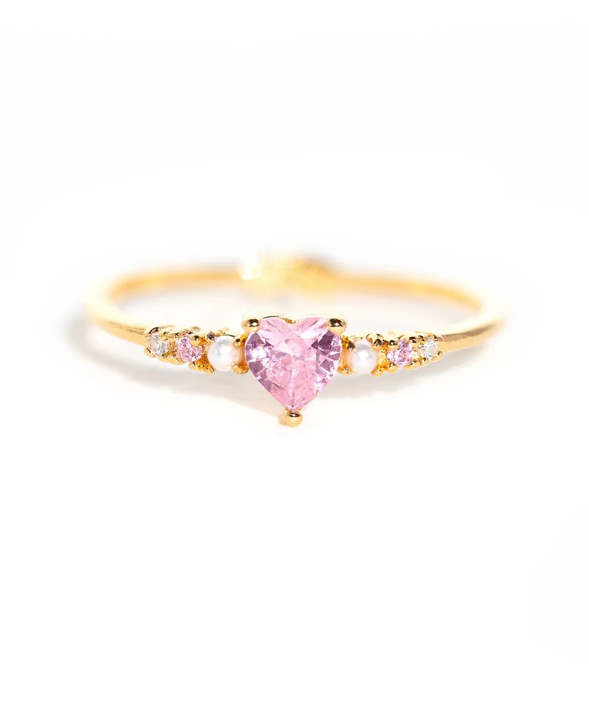Plated Crystal Heart Is Full Rings by Girls Crew