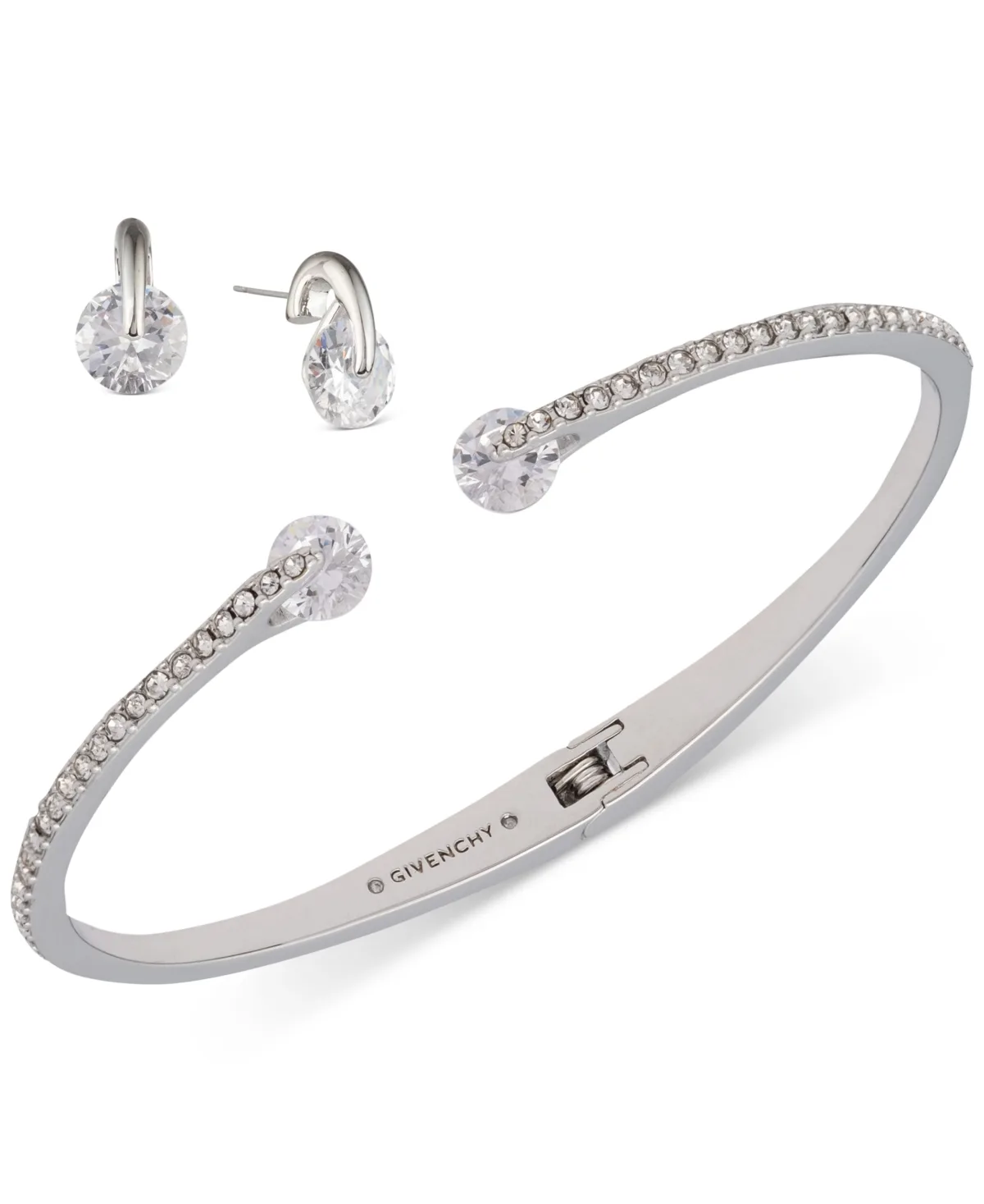 2-Pc. Set Color Floating Stone & Crystal Cuff Bangle Bracelet & Matching Stud Earrings by Givenchy