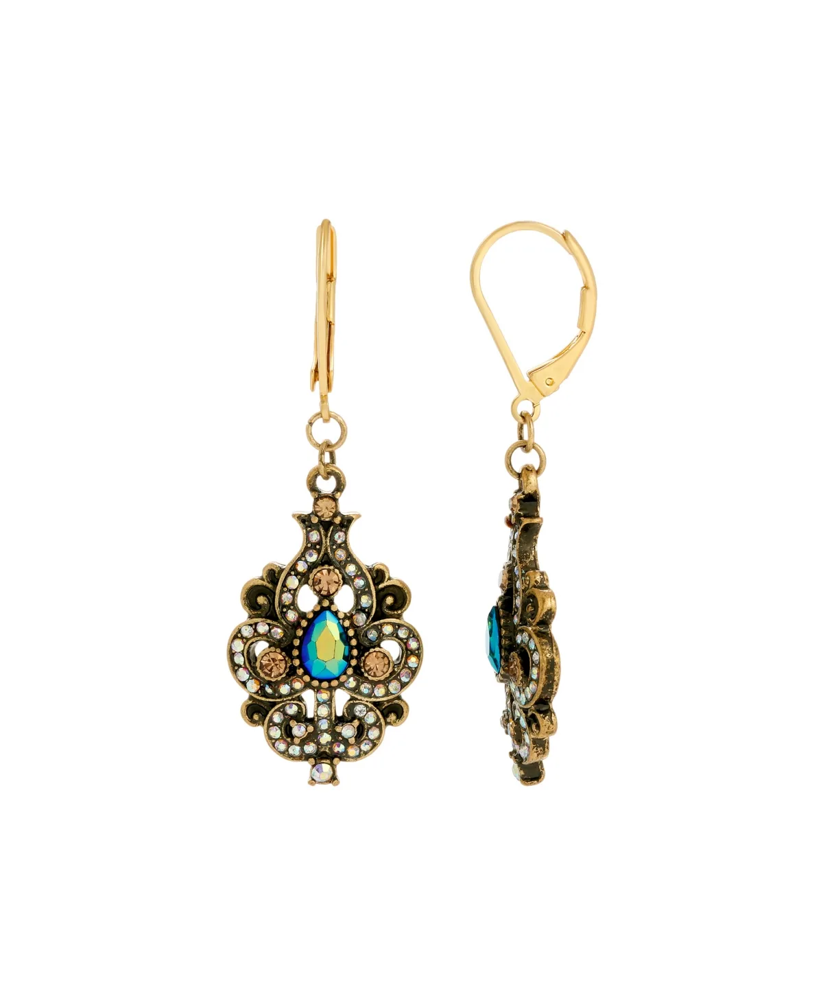 Glass Multi Ab Drop Earrings by 2028