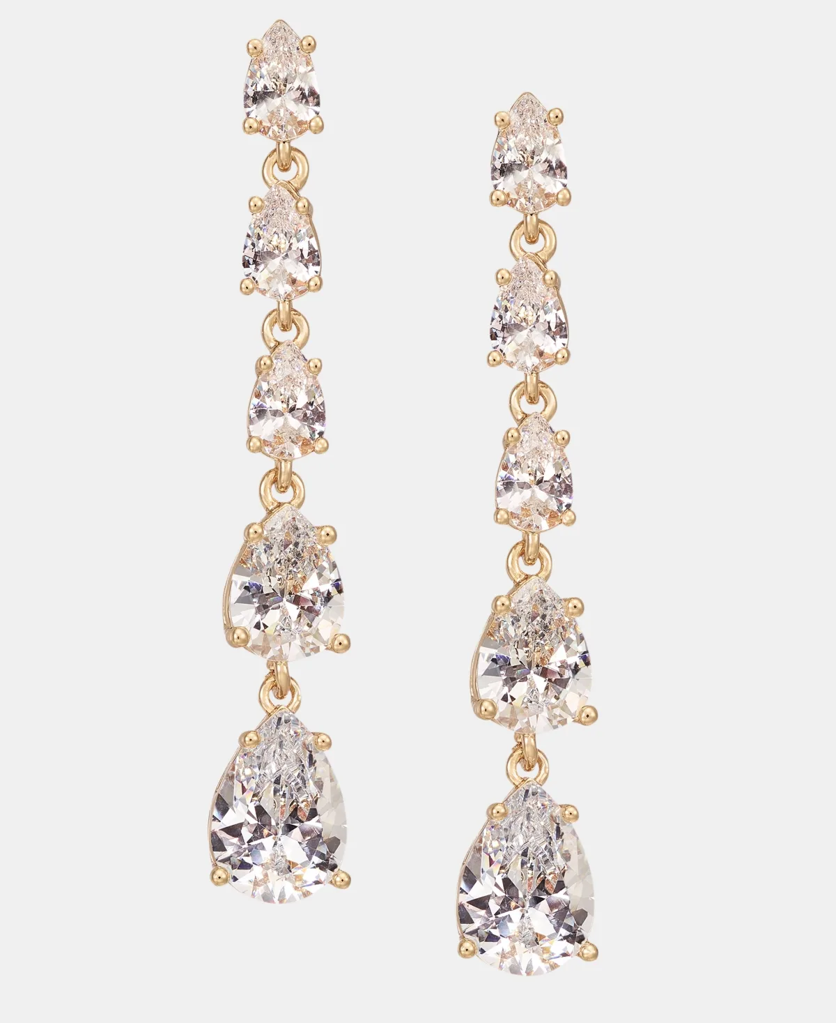 Cubic Zirconia Linear Drop Earrings by Givenchy
