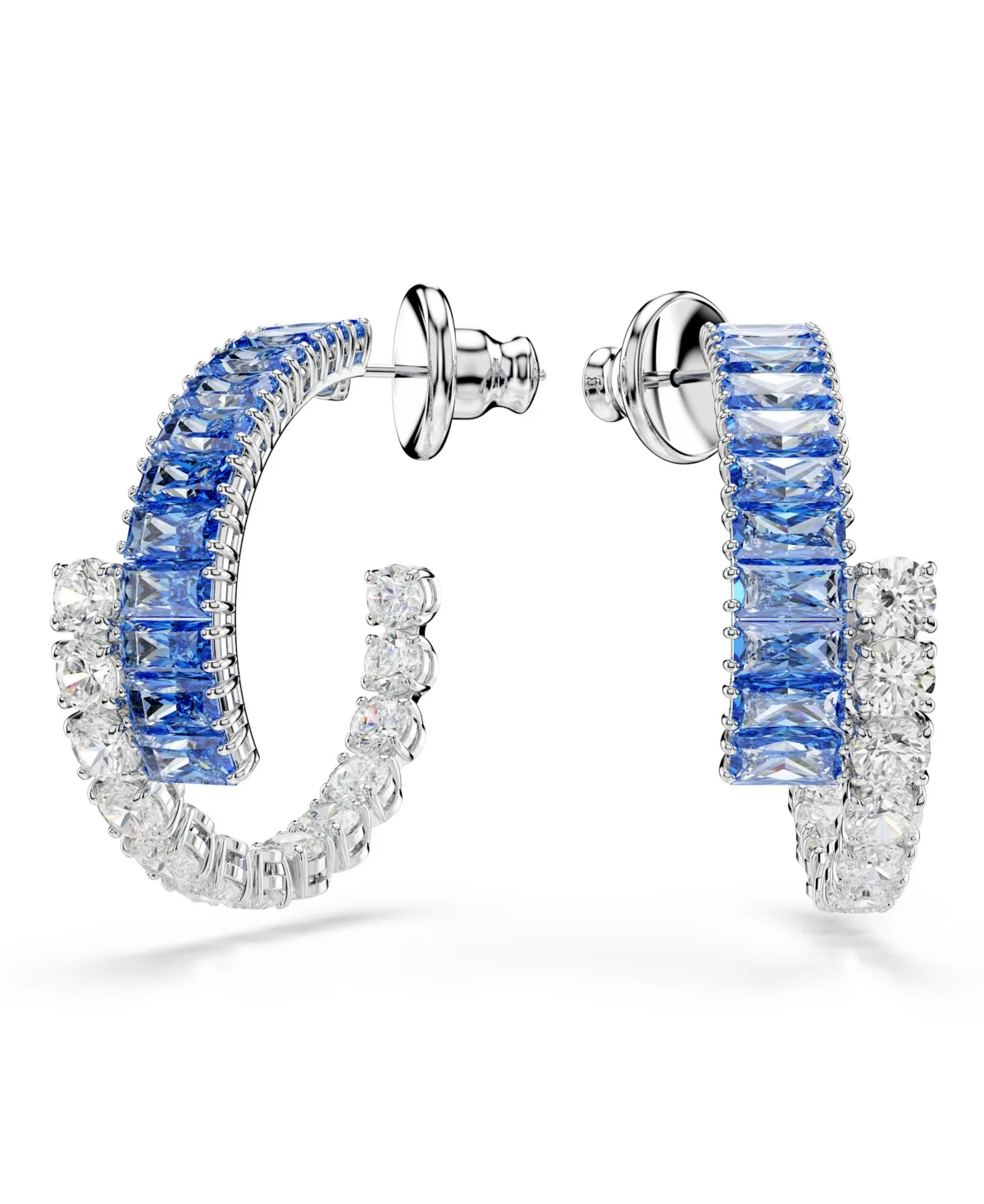 Matrix Rhodium Plated Hoop Earrings by Swarovski