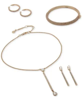 Tone or Gold Tone Pave Social Jewelry Collection by Dkny