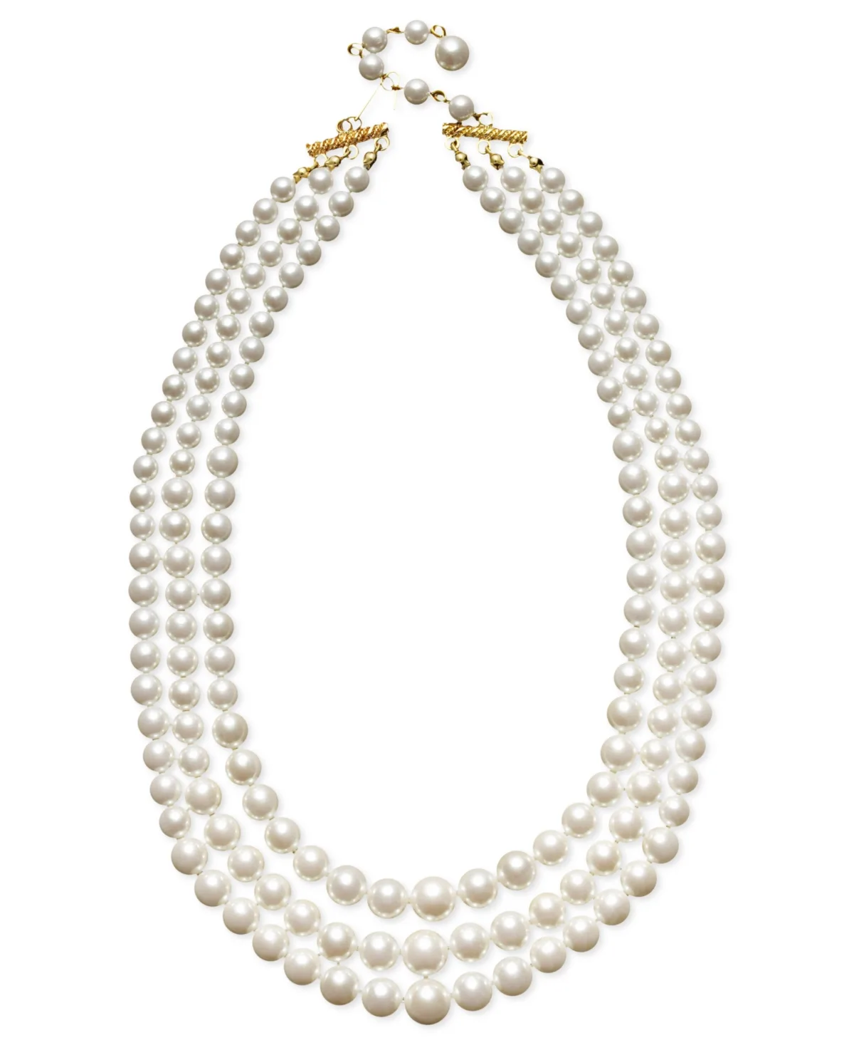 Three Row White Simulated Pearl (10 mm) by Charter Club
