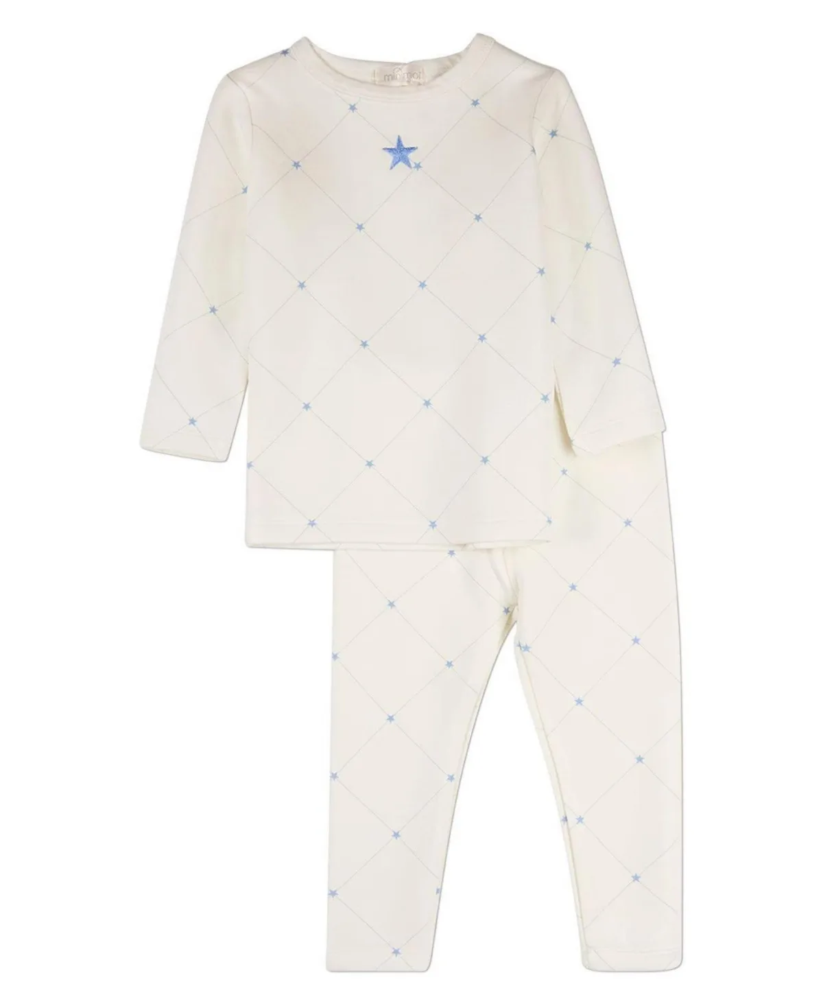2 Piece "Stars and Stitching" Cotton/Rayon-Blend Pajama Set by Memoi