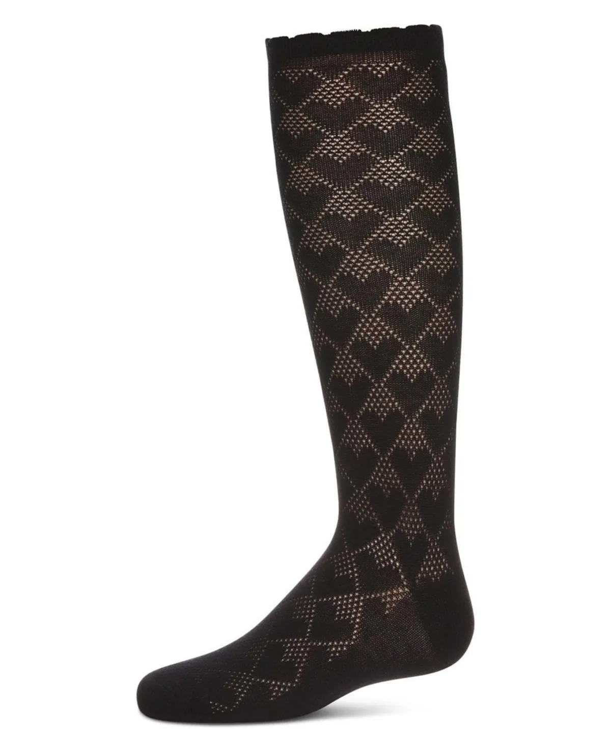 Open Work Heart Knee High Socks by Memoi