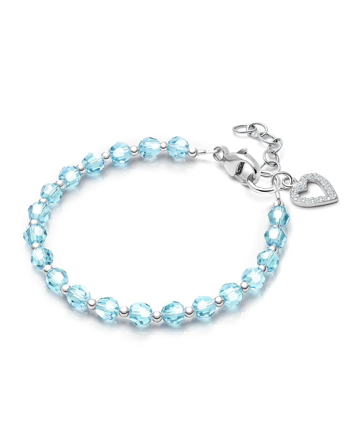 Sterling Silver Birthstone Crystal Bracelet 6.25" by Tiny Blessings