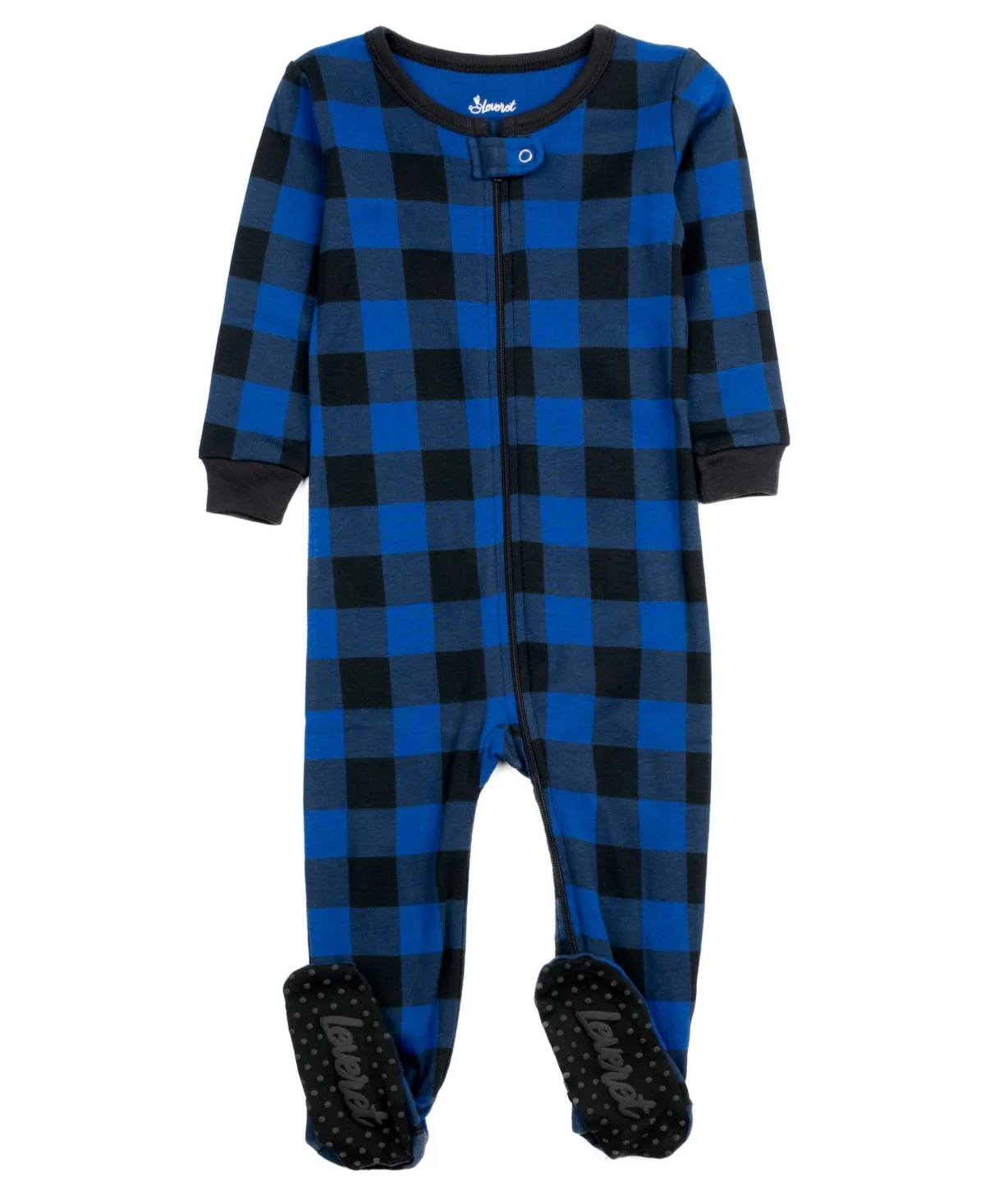 Footed Cotton Plaid Holiday Pajamas by Leveret