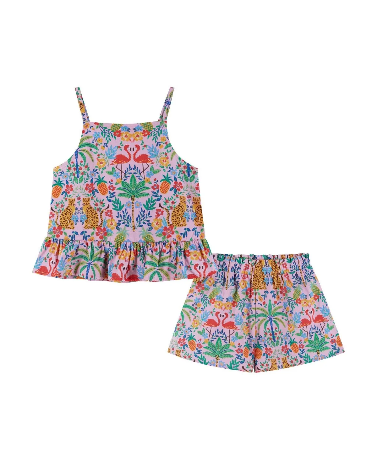 Cheetah Textured Cotton Poplin Top and Short Set by Andy & Evan