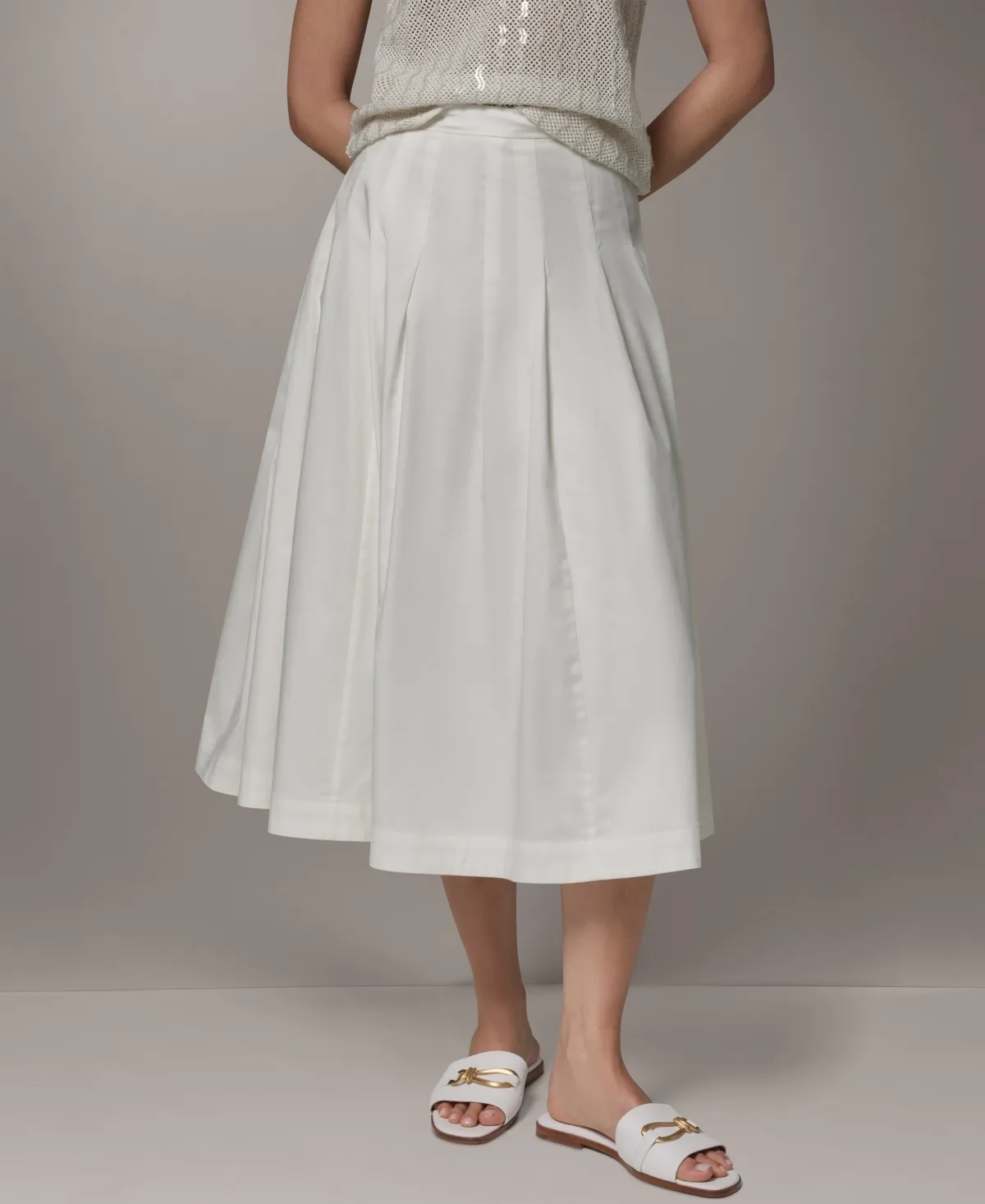 Pleated Midi Skirt by Donna Karan New York
