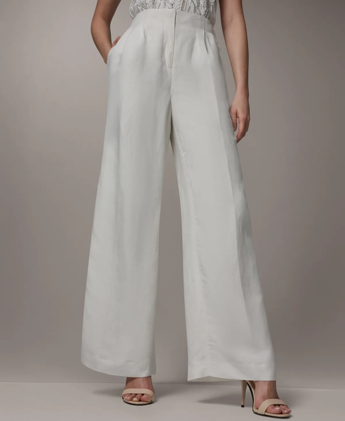 Pleated Wide Leg Pants by Donna Karan New York