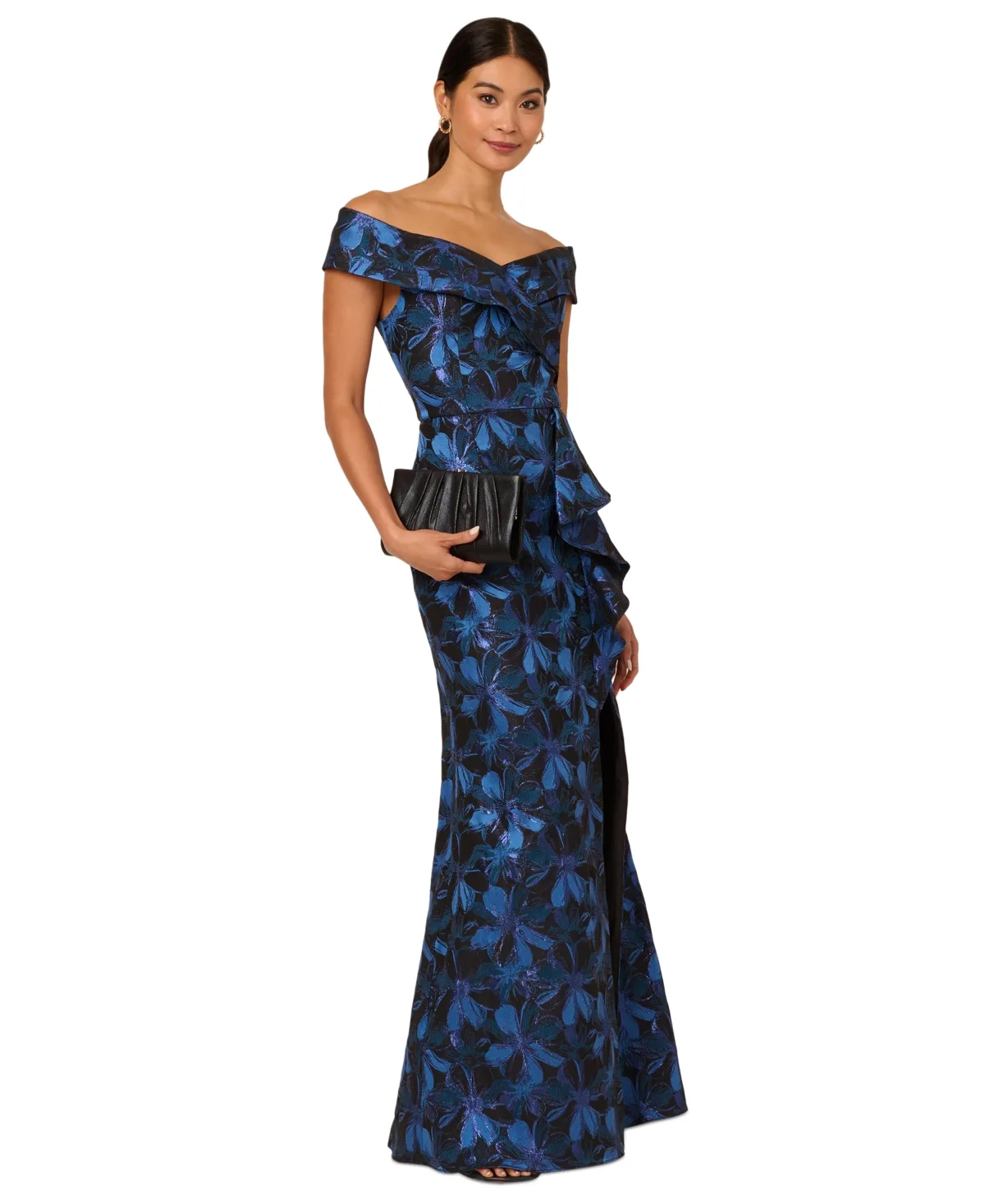 Jacquard Off-The-Shoulder Gown by Adrianna Papell
