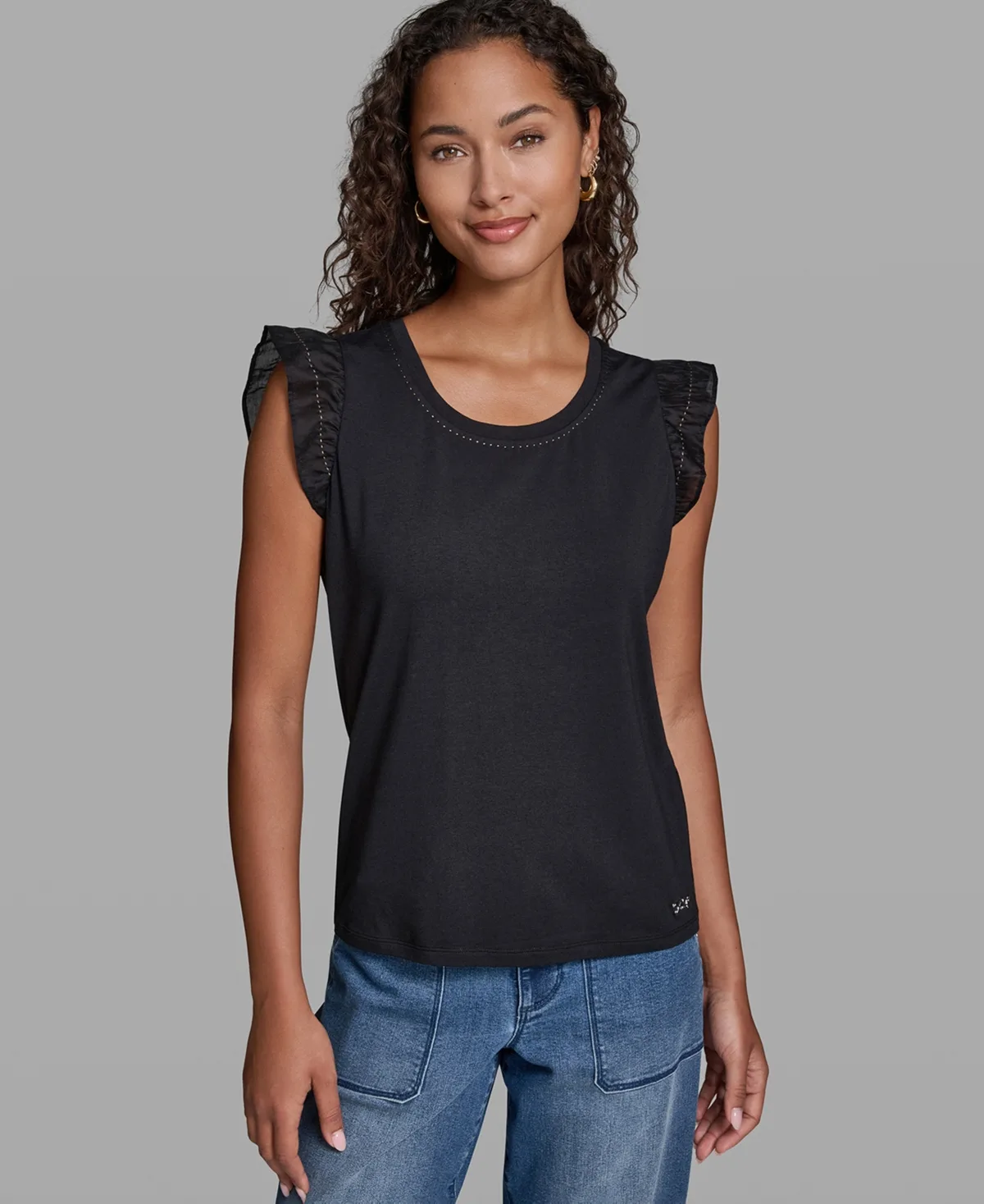 Sleeveless Ruffle Knit Top by Karl Lagerfeld Paris