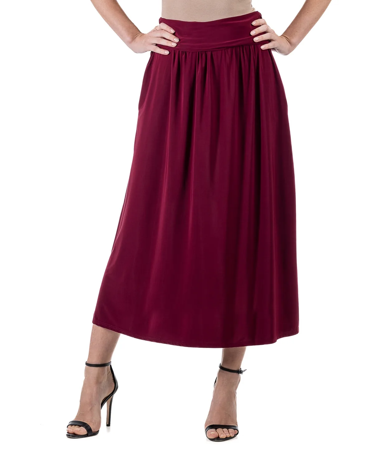 Foldover Maxi Pocket Skirt by 24seven Comfort Apparel