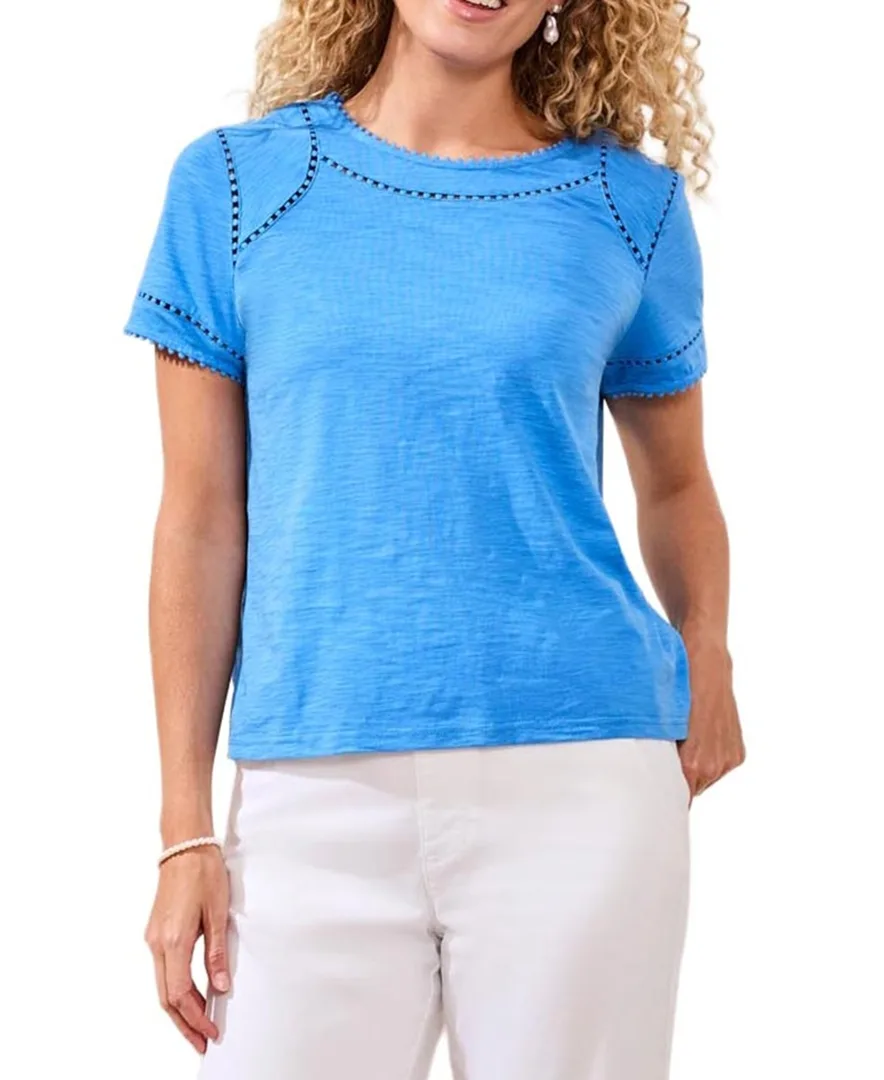 Lace Detail Short-Sleeve Top