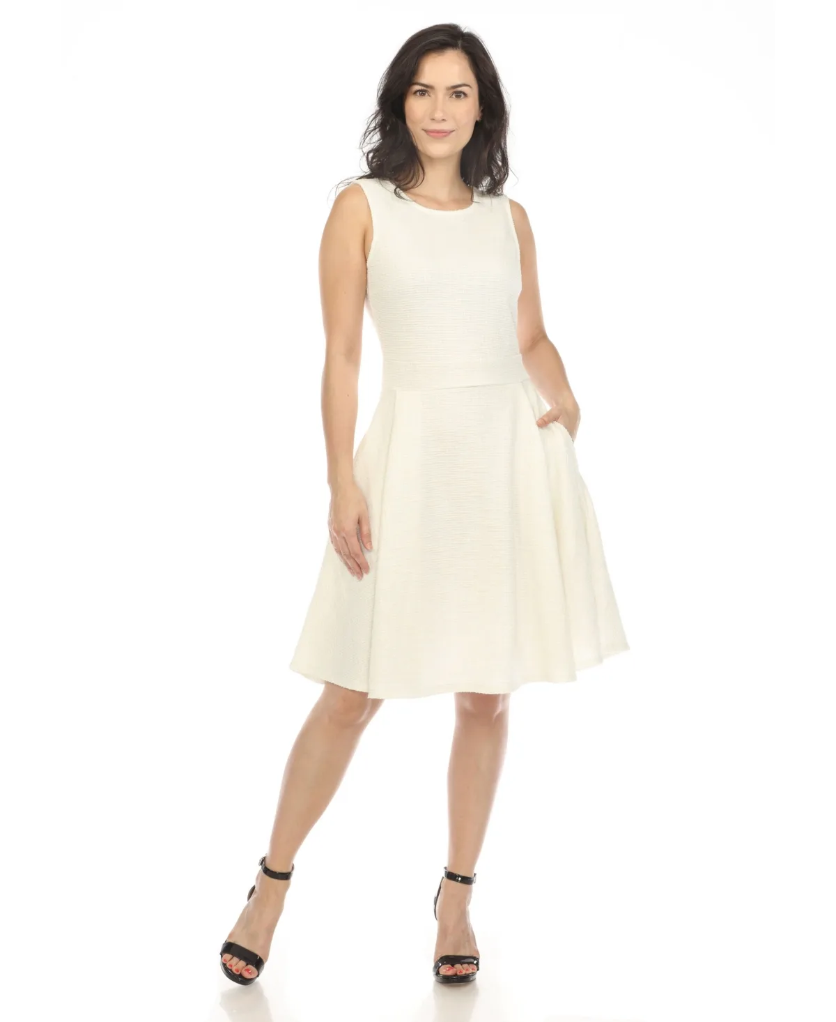 Tweed Fit and Flare Dress by White Mark