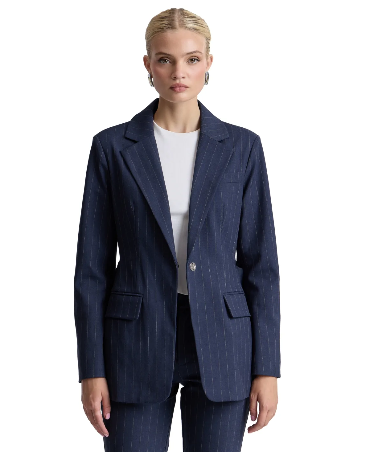 Spread Collar Belted Blazer