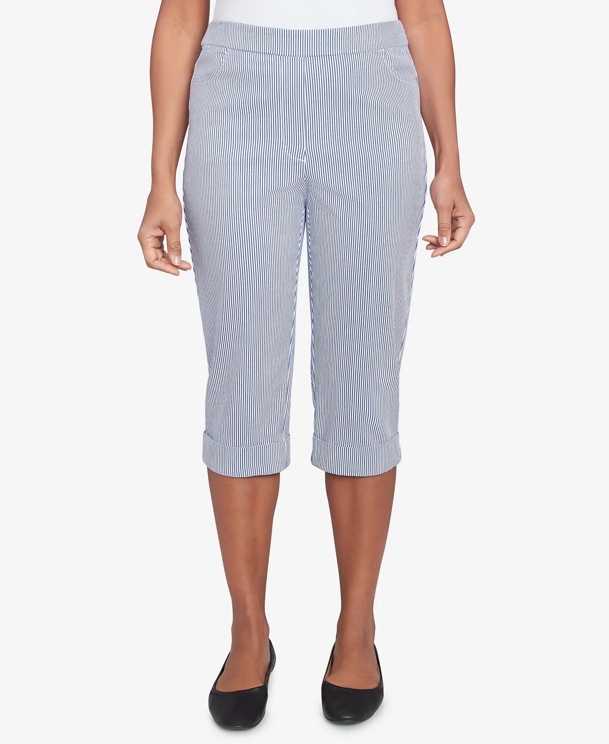 Land of the Free Striped Cuffed Clamdigger Pants
